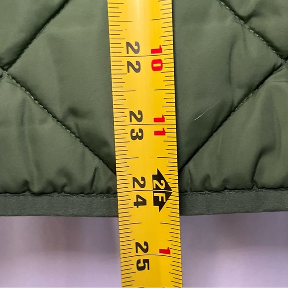 J.Crew Factory Olive Green Quilted Puffer Vest Size MEDIUM Pockets Double Zipper - Picture 11 of 13